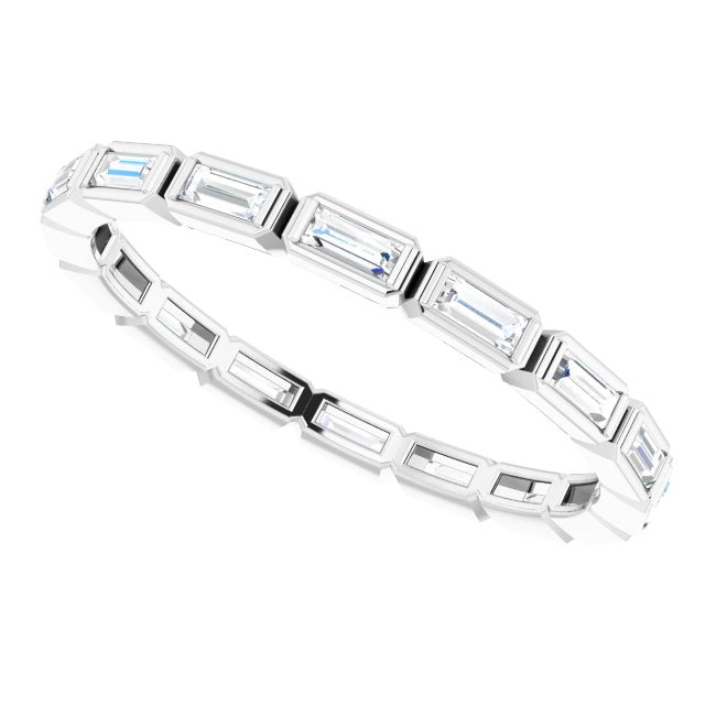 0.88 ct. Bezel Set Baguette Diamond Eternity Band-VIRABYANI